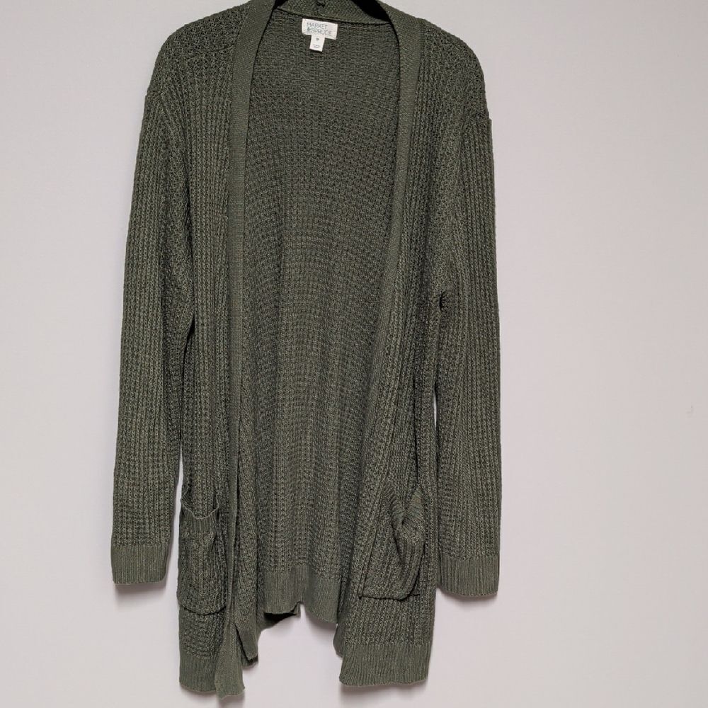 Market & Spruce Olive Green Cardigan